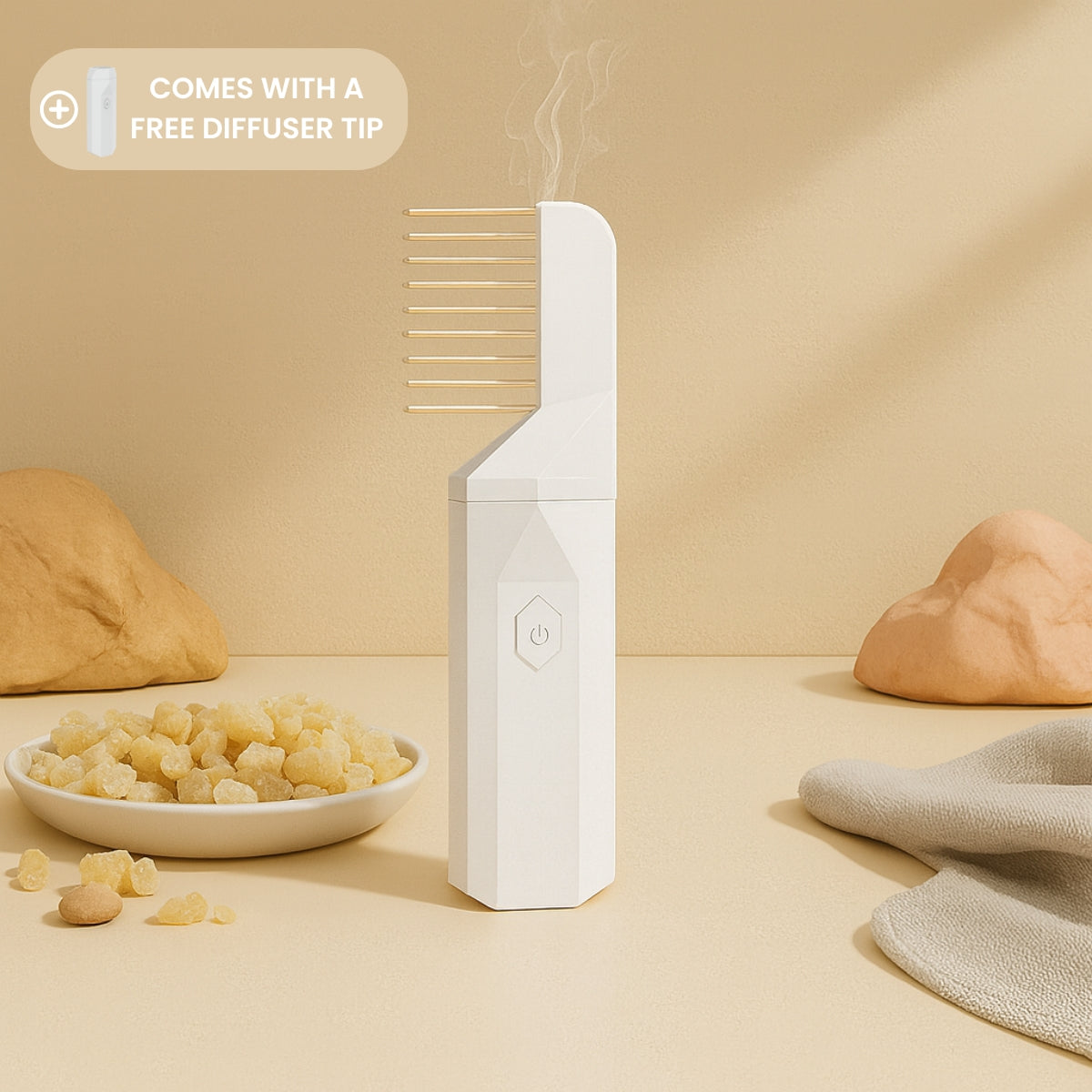 Essenzia Bakhoor Brush + Frankincense Premium Incense 50g